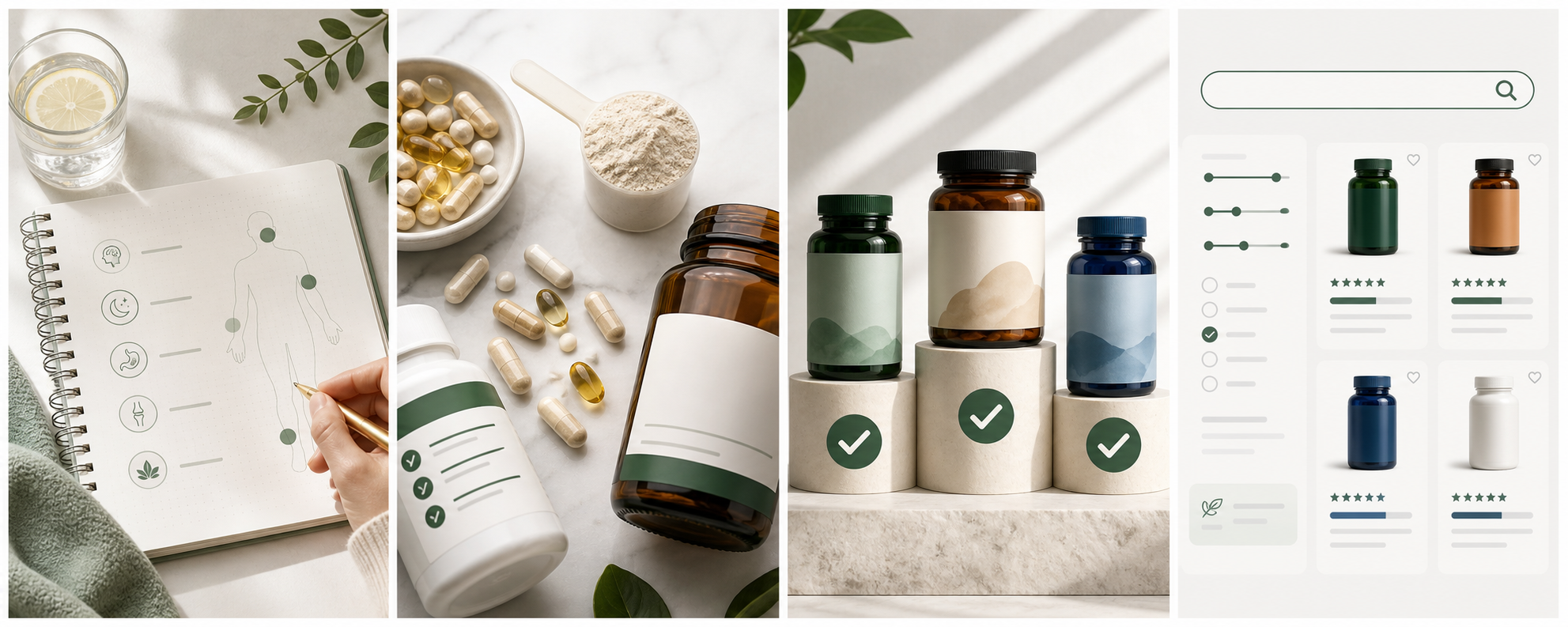 Health concern notes and supplement decision planning